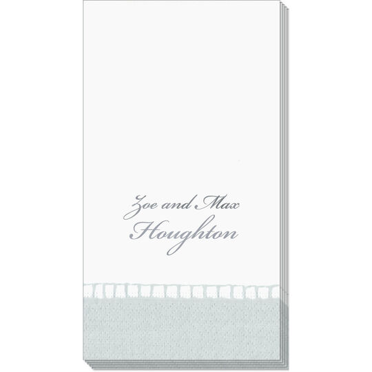 Silver Border Design Your Own Caspari Guest Towels